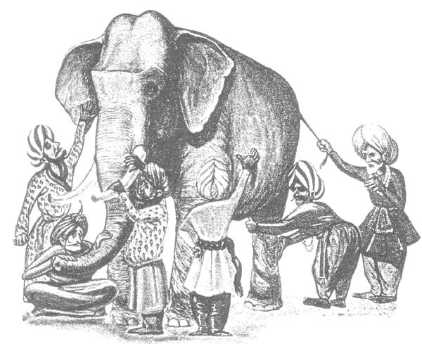 
 Six blind men and an elephant